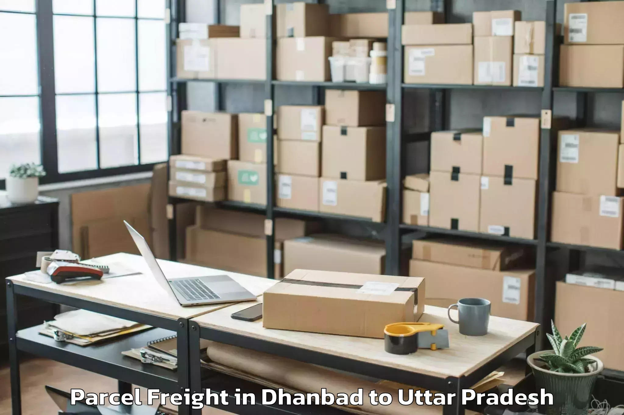 Book Dhanbad to Shahganj Parcel Freight